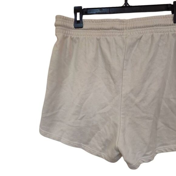 H&M Women's Ivory Cotton/Poly Knit Drawstring Sweatshorts w Pockets - Picture 7 of 9